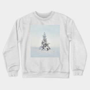 Frosty tree on a foggy day Crewneck Sweatshirt